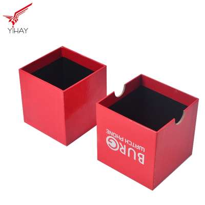 Free sample Full printed red paper box jewellery packing box with lid