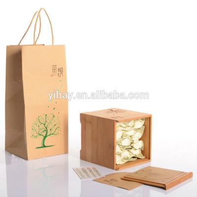 Free Sample Custom Recycle Bamboo Gift Box Packaging With Lid For Tea