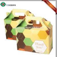 China luxury carton transparent window birthday surprise square personalised gift box packaging with ribbon and handle